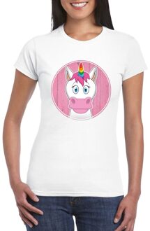 Bellatio Decorations T-shirt eenhoorn wit dames