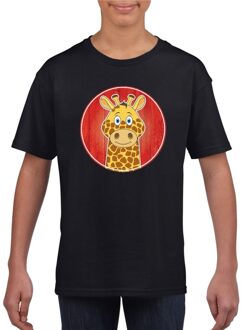 Bellatio Decorations T-shirt giraffe zwart kinderen
