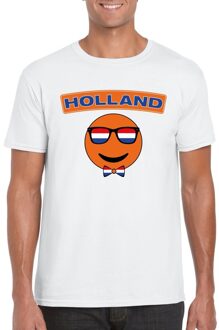 Bellatio Decorations T-shirt Holland smiley wit heren 2XL - Feestshirts