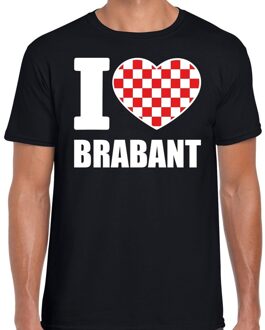 Bellatio Decorations T-shirt I love Brabant - voor heren - zwart - Brabrantse shirts / outfit - Carnaval kleding