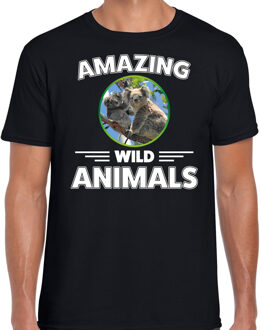 Bellatio Decorations T-shirt koalaberen amazing wild animals / dieren zwart voor heren 2XL