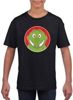 Bellatio Decorations T-shirt krokodil zwart kinderen