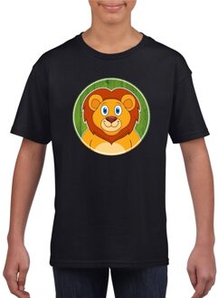 Bellatio Decorations T-shirt leeuw zwart kinderen