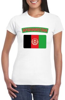 Bellatio Decorations T-shirt met Afghaanse vlag wit dames XS