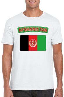 Bellatio Decorations T-shirt met Afghaanse vlag wit heren 2XL