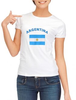 Bellatio Decorations T-shirt met Argentijnse vlag print voor dames