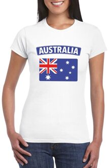 Bellatio Decorations T-shirt met Australische vlag wit dames 2XL