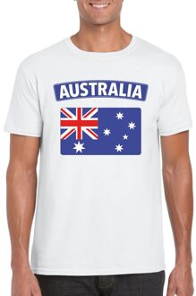 Bellatio Decorations T-shirt met Australische vlag wit heren 2XL