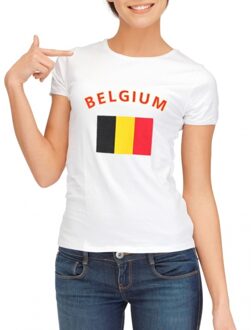 Bellatio Decorations T-shirt met Belgische vlag print voor dames