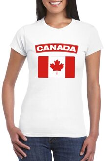 Bellatio Decorations T-shirt met Canadese vlag wit dames 2XL