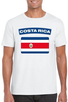 Bellatio Decorations T-shirt met Costa Ricaanse vlag wit heren 2XL