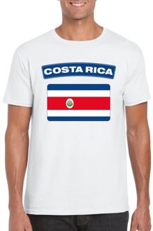 Bellatio Decorations T-shirt met Costa Ricaanse vlag wit heren