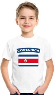 Bellatio Decorations T-shirt met Costa Ricaanse vlag wit kinderen L (146-152)