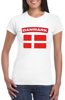 Bellatio Decorations T-shirt met Deense vlag wit dames 2XL