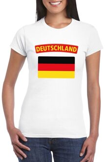 Bellatio Decorations T-shirt met Duitse vlag wit dames 2XL