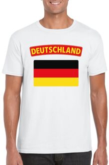 Bellatio Decorations T-shirt met Duitse vlag wit heren XL