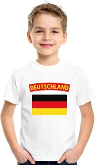 Bellatio Decorations T-shirt met Duitse vlag wit kinderen