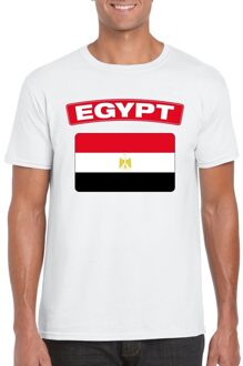 Bellatio Decorations T-shirt met Egyptische vlag wit heren