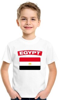 Bellatio Decorations T-shirt met Egyptische vlag wit kinderen M (134-140)