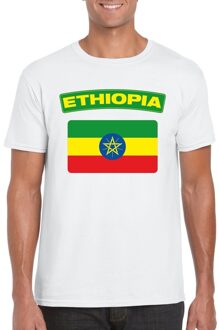 Bellatio Decorations T-shirt met Ethiopische vlag wit heren 2XL