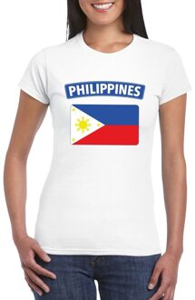 Bellatio Decorations T-shirt met Filipijnse vlag wit dames L