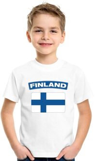 Bellatio Decorations T-shirt met Finse vlag wit kinderen S (122-128)