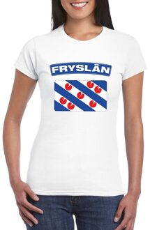 Bellatio Decorations T-shirt met Friese vlag wit dames L