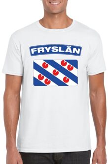 Bellatio Decorations T-shirt met Friese vlag wit heren 2XL