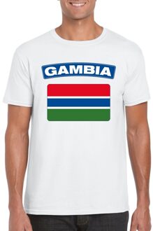 Bellatio Decorations T-shirt met Gambiaanse vlag wit heren