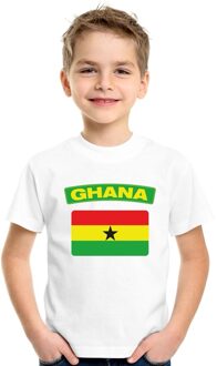 Bellatio Decorations T-shirt met Ghanese vlag wit kinderen L (146-152)