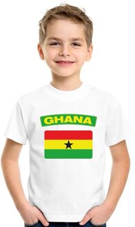 Bellatio Decorations T-shirt met Ghanese vlag wit kinderen