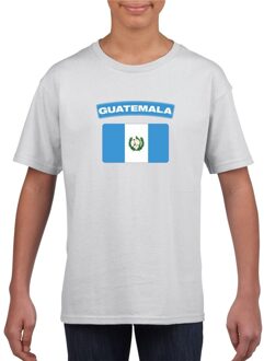 Bellatio Decorations T-shirt met Guatemalaanse vlag wit kinderen L (146-152)