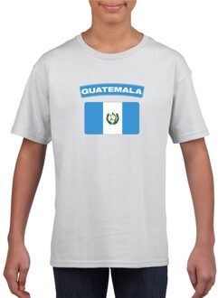 Bellatio Decorations T-shirt met Guatemalaanse vlag wit kinderen