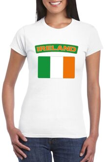 Bellatio Decorations T-shirt met Ierse vlag wit dames M