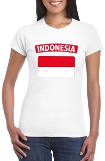 Bellatio Decorations T-shirt met Indonesische vlag wit dames L