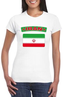 Bellatio Decorations T-shirt met Iraanse vlag wit dames L