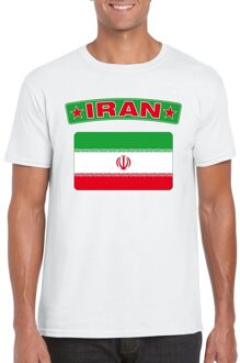 Bellatio Decorations T-shirt met Iraanse vlag wit heren L