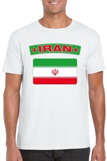 Bellatio Decorations T-shirt met Iraanse vlag wit heren