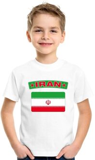 Bellatio Decorations T-shirt met Iraanse vlag wit kinderen L (146-152)