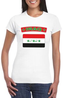 Bellatio Decorations T-shirt met Irakese vlag wit dames 2XL