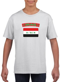 Bellatio Decorations T-shirt met Irakese vlag wit kinderen L (146-152)