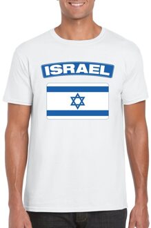 Bellatio Decorations T-shirt met Israelische vlag - supporters - wit - heren - Israel