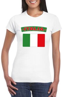 Bellatio Decorations T-shirt met Italiaanse vlag wit dames 2XL