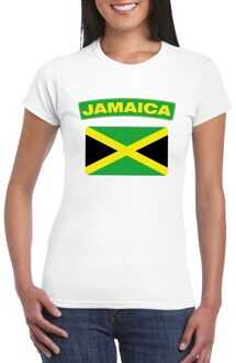 Bellatio Decorations T-shirt met Jamaicaanse vlag wit dames