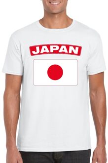 Bellatio Decorations T-shirt met Japanse vlag wit heren L