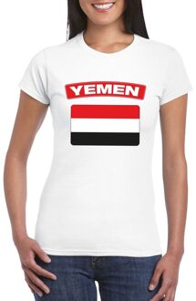 Bellatio Decorations T-shirt met Jemenitische vlag wit dames 2XL