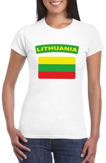Bellatio Decorations T-shirt met Litouwse vlag wit dames