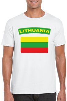 Bellatio Decorations T-shirt met Litouwse vlag wit heren 2XL