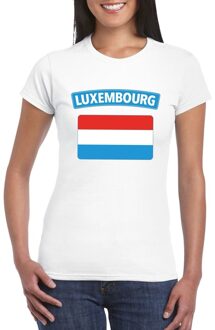 Bellatio Decorations T-shirt met Luxemburgse vlag wit dames 2XL