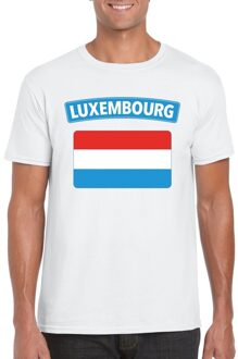 Bellatio Decorations T-shirt met Luxemburgse vlag wit heren L